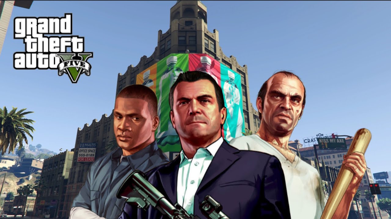 GTA V Franklin, Michael, and Trevor’s FIVE STAR Escape From The Bank