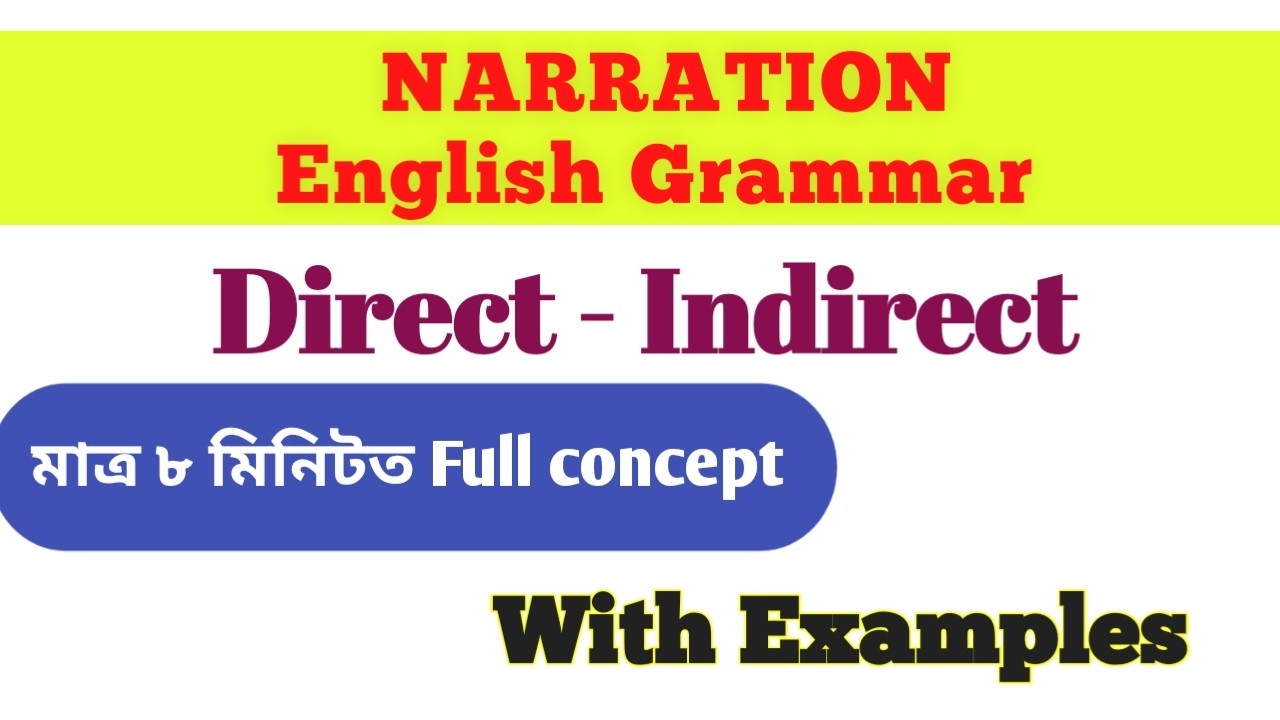 NARRATION (Direct-Indirect speech) English Grammar | Full explanation with examples