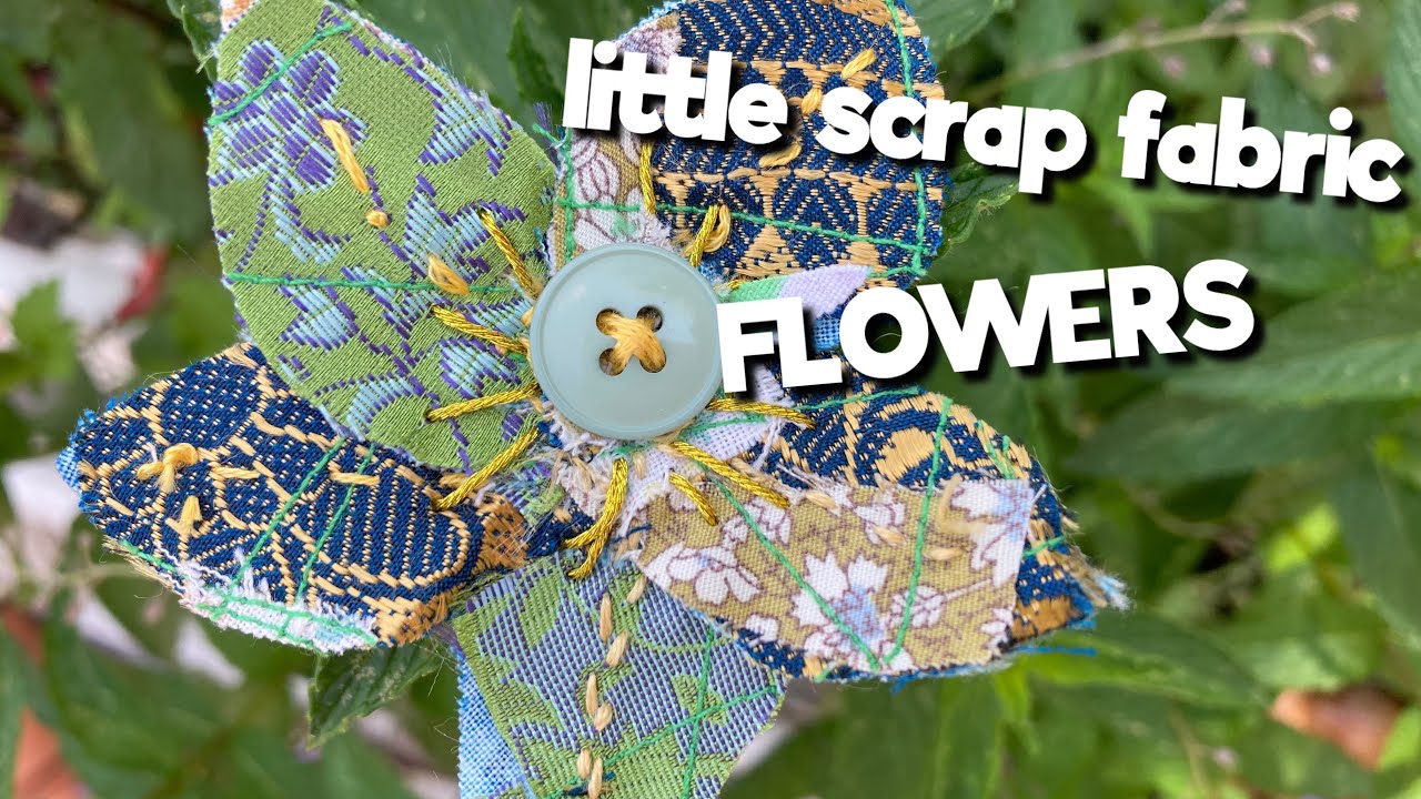 Reuse ♻️ fabric scraps whimsical flowers PROCESS VIDEO create your own fabric