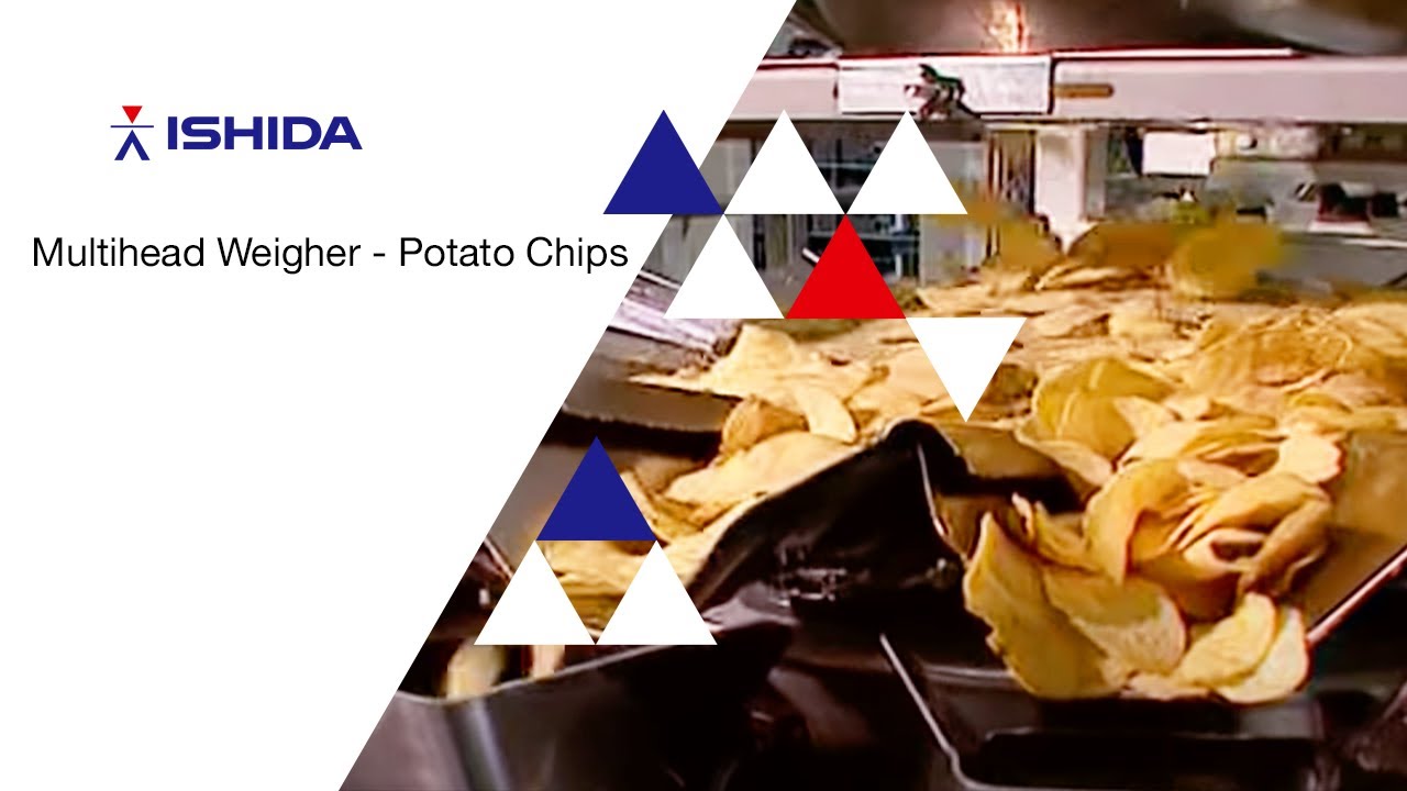 Ishida Multihead Weigher. Application: Potato Chips and Extruded Snacks