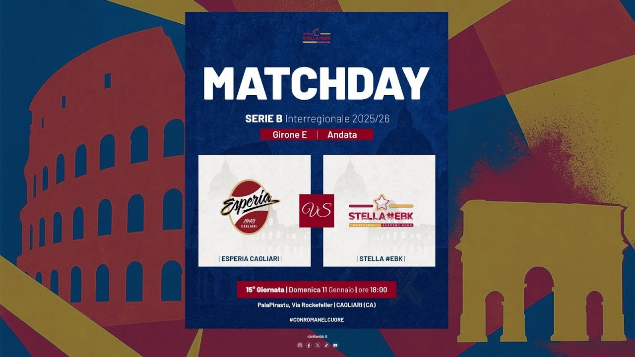 15° Giornata Serie B Int. 25/26: Esperia Olimpia Cagliari 🆚 Stella #EBK