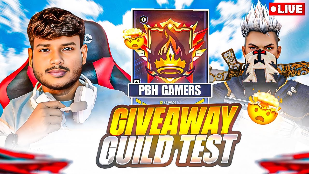 FREE FIRE LIVE 🔥 | GUILD TEST 😈 V BADGE GUILD