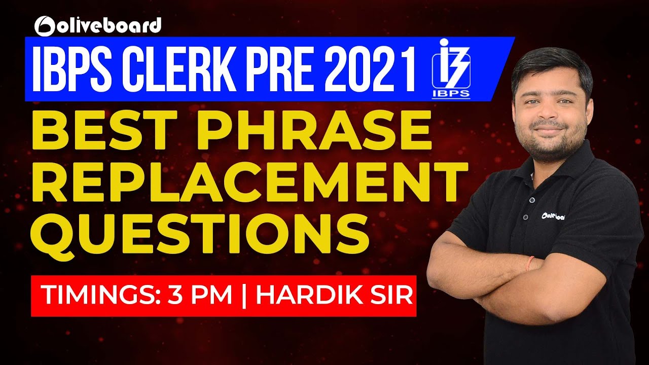 IBPS Clerk English 2021 | phrase Replacement in English for IBPS Clerk | English By Hardik Sir