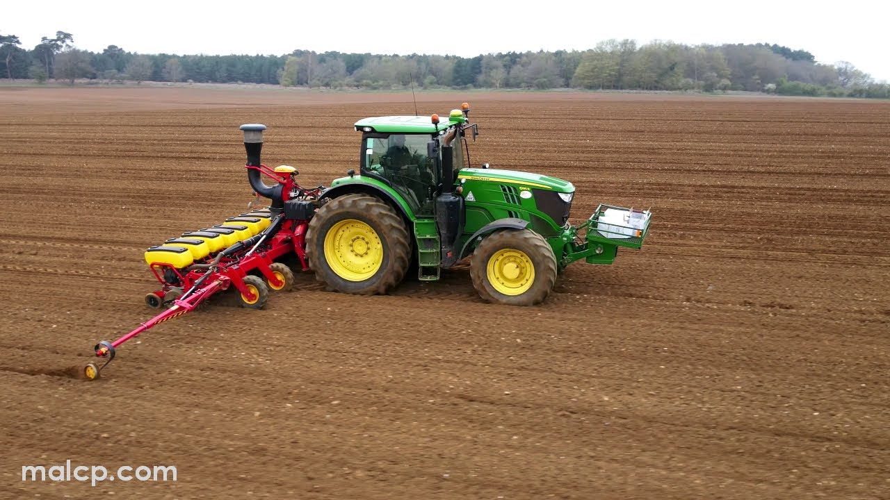 4k Planting sugar beet, with John Deere & New Holland tractors plus Väderstad & Kongskilde gear