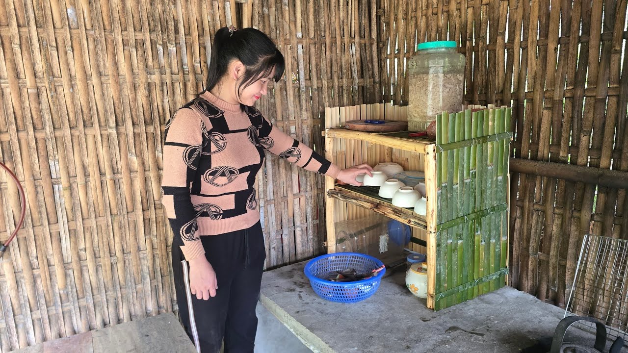 Make beautiful and convenient dish cabinets from wood and bamboo | Tiểu Liễu-17 year old