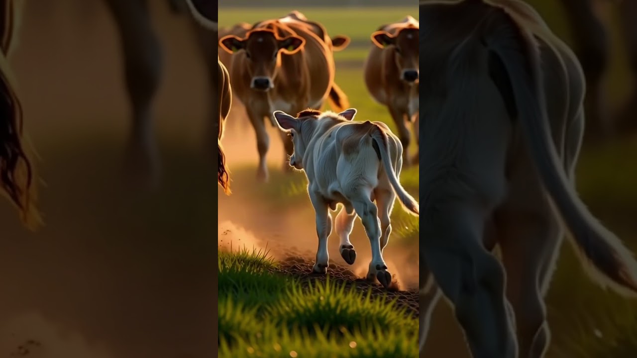 Baby Cow Walking Toward Herd | Real Indian Farm Cow Video