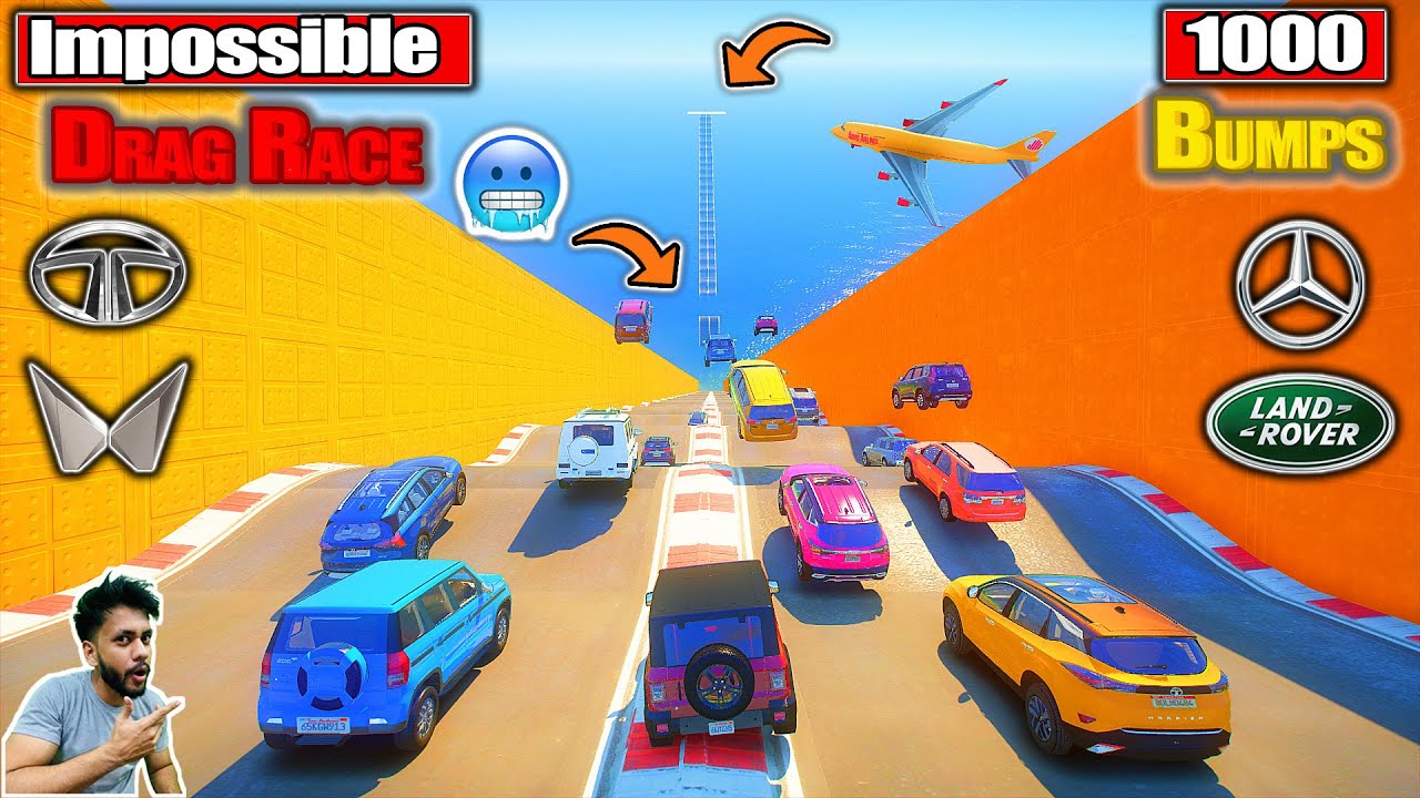 GTA 5: NEW Powerful 💪 SUVs Impossible 1000 Bumps Drag Race Challenge! GTA 5