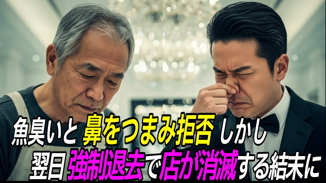 【スカッと】「魚臭い金は受取拒否だ！」作業着の老人を追い出した銀座の高級店→翌日, その老人がビルのオーナーとして現れた結果w