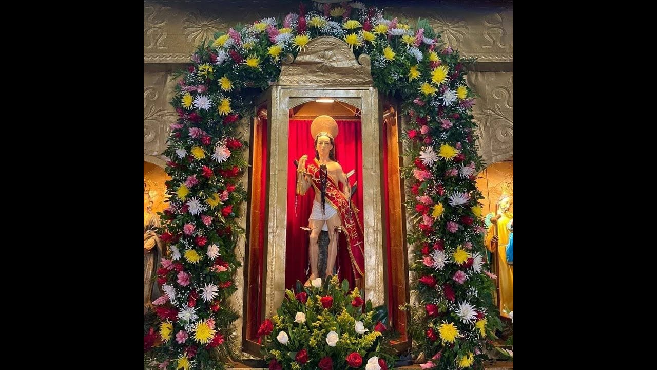 Procesión con la imagen de san Sebastián, Mártir en Guatajiagua