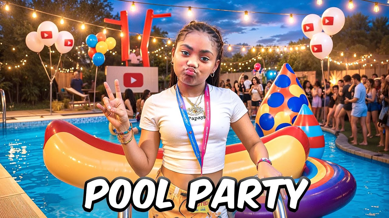 YOUTUBE ВЕЧЕРИНКА У БАССЕЙНА В VIDCON 🎉🥳