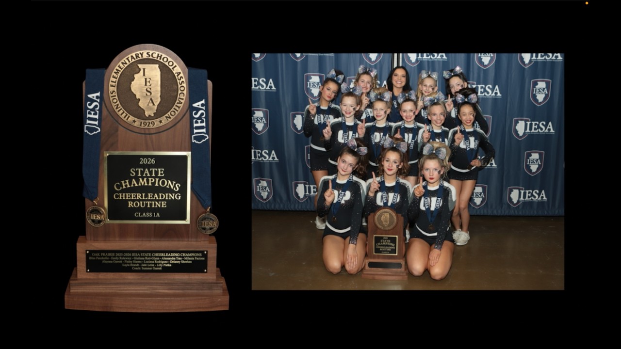 Oak Prairie Junior High School Cheerleaders State Champions 2026
