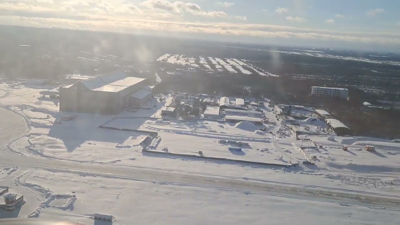 Взлёт с ВПП-26, а/п Талаги, Архангельск. 17.02.2026