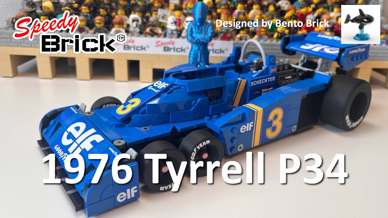 Lego F1 Icons масштабом 1/16. Сборка и обзор автомобиля Формулы-1 Bento Brick 1976 Tyrrell P34.