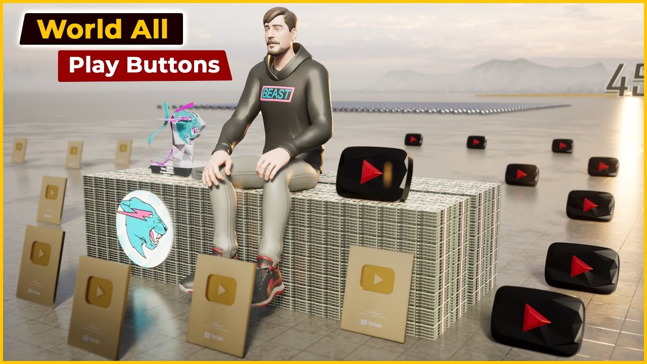All YouTube Play Button 3D Comparison 2025