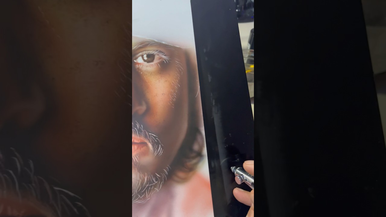 Johnny Depp drawing - hiper realistic Airbrush ART #johnnydepp #drawing #airbrush #art #realismo