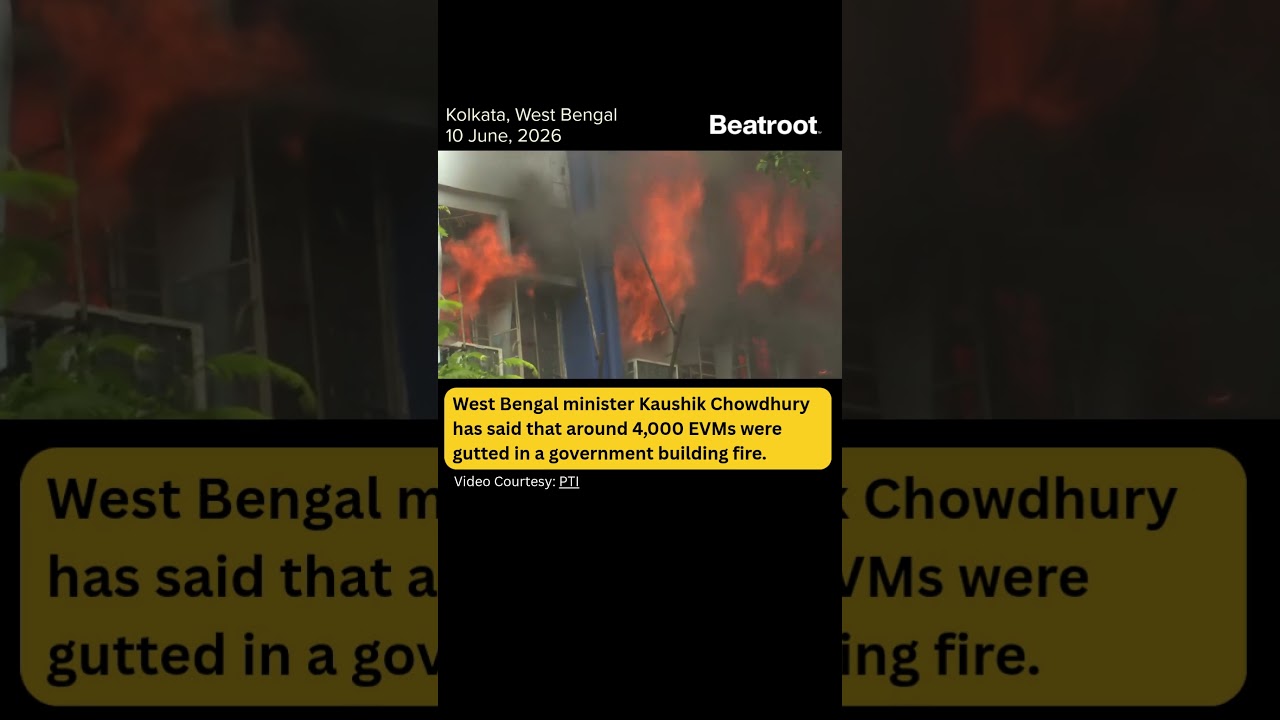 A massive fire broke out on Wednesday at the nine-storey building in Alipore burning 4,000 EVMS.