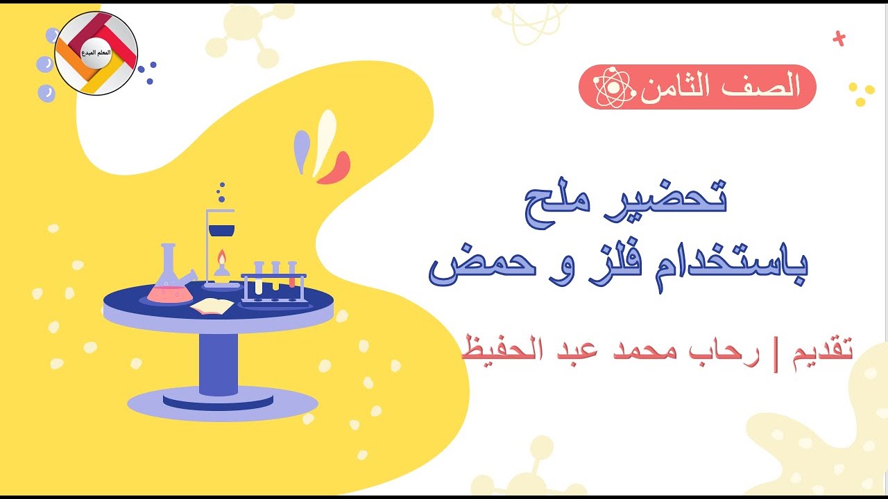 تحضير ملح باستخدام فلز و حمض علوم الصف الثامن
