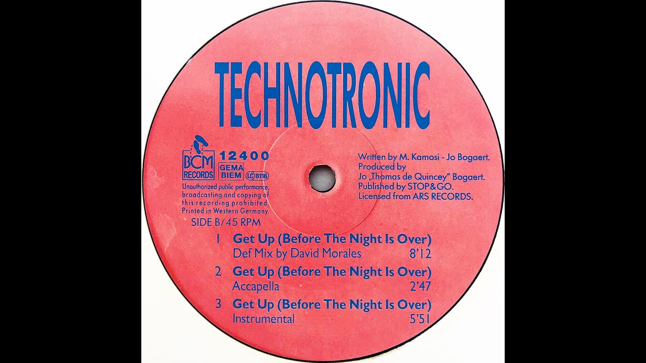 Technotronic • Get Up (Before The Night Is Over) (Instrumental) (1990)