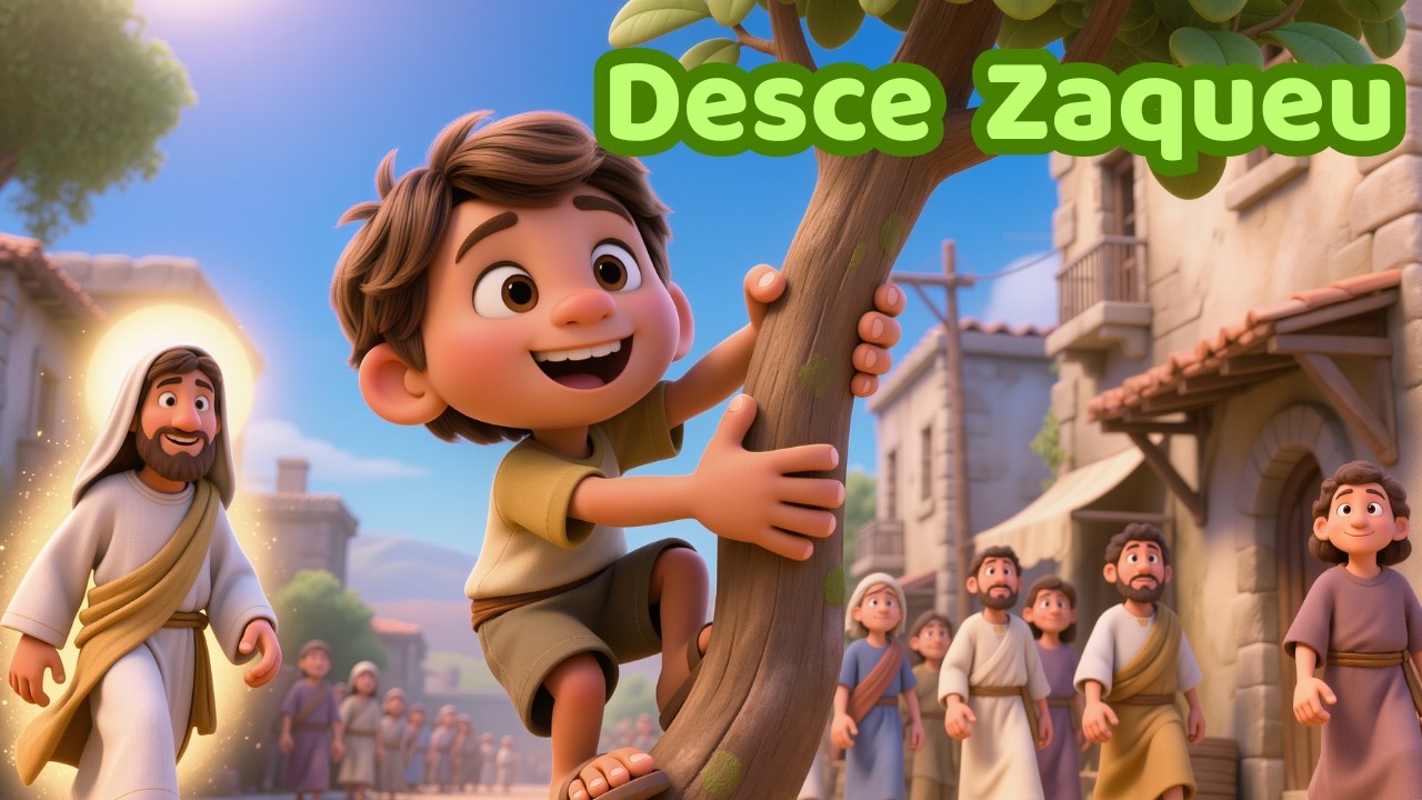 🌈 Zaqueu Era Pequenininho | Música Gospel Kids Animada