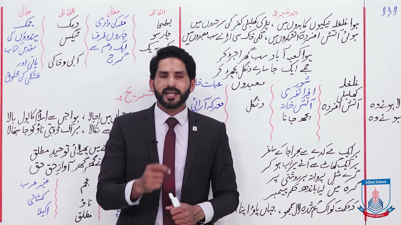 Class 7 - Urdu - girammer - Lecture 30 - musadas e haali oar safar ho rha hy ki - Allied Schools