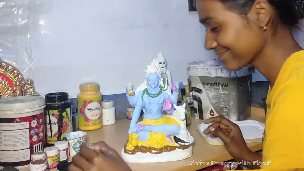 Mahadev Murti Painting Process 🔱 Before & After Divine Transformation 😍🙏 #mahadev #viralvideo #viral