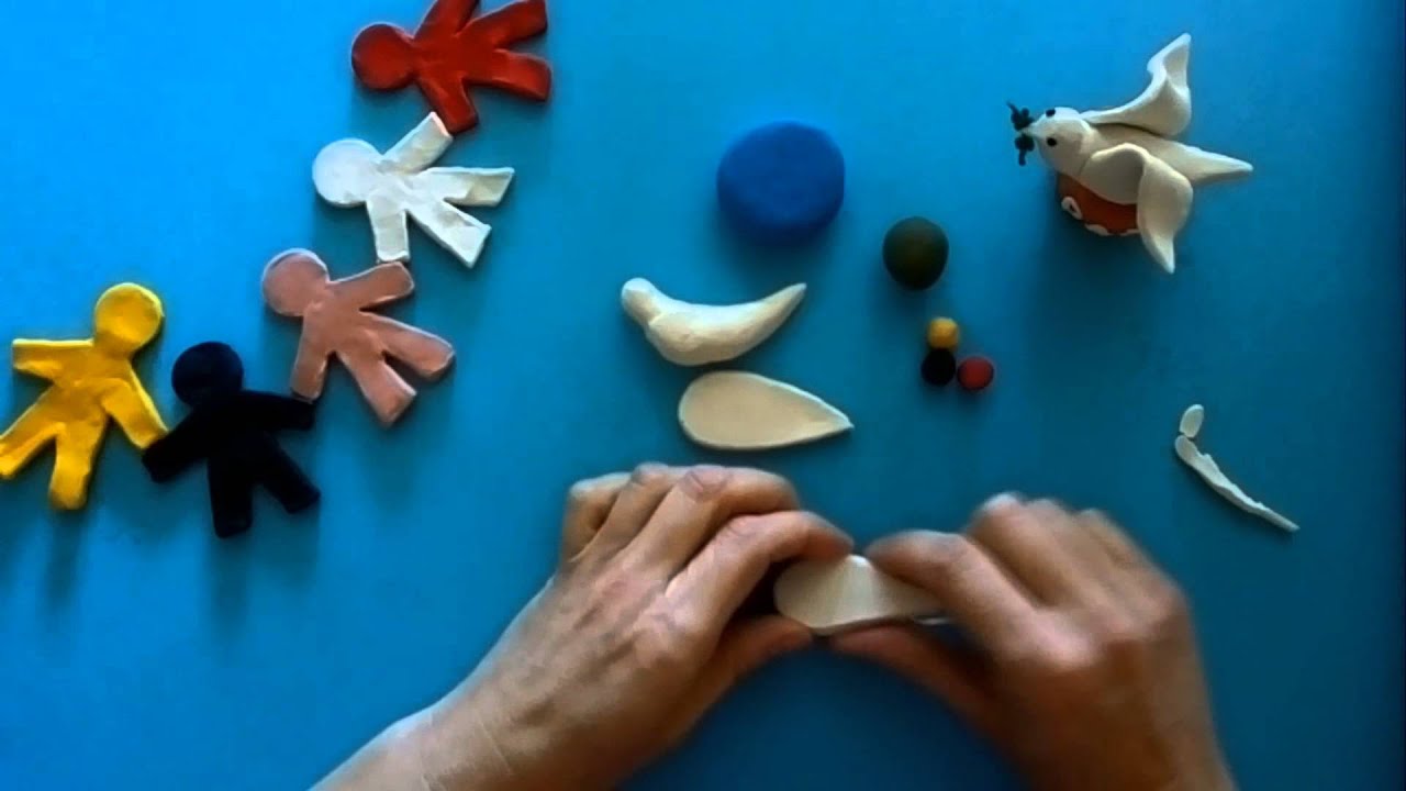 Paloma de la paz en plastilina - Día escolar de la paz y la no violencia