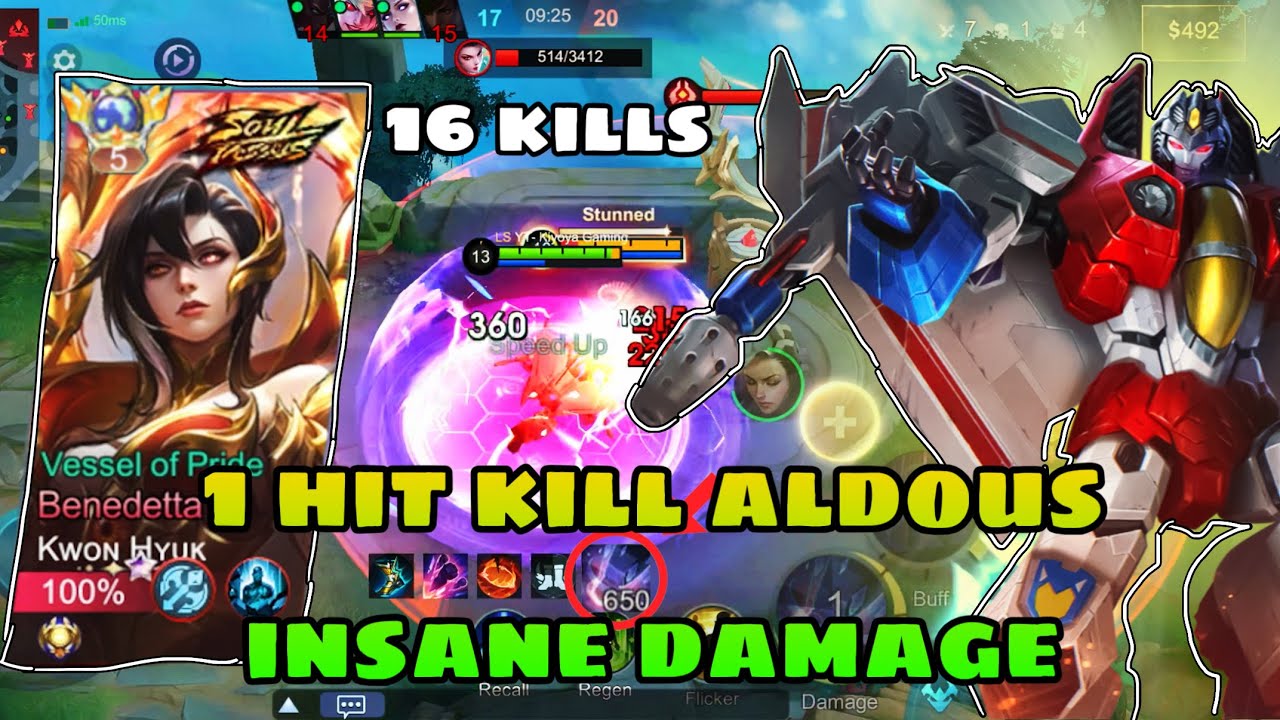 Unkillable Aldous Perfect Gameplay |Playing Against Global 6 Benedetta |Transformer ￼Skin Gameplay!!