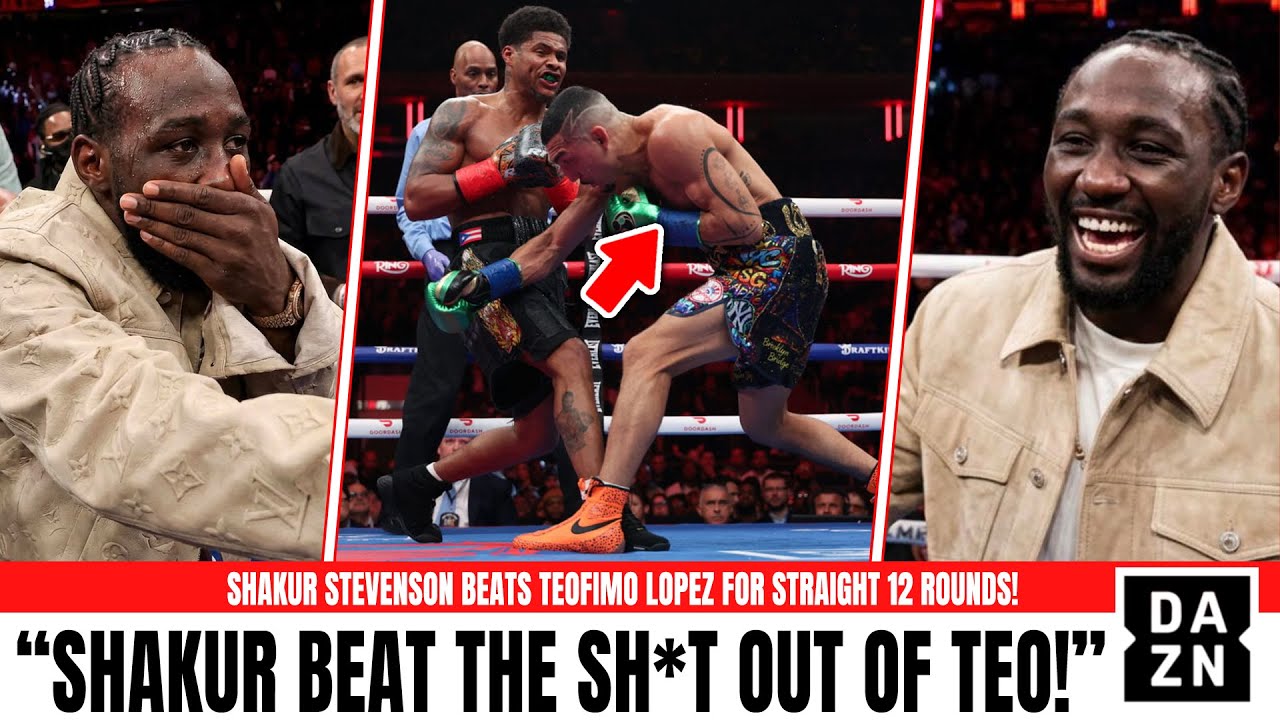 Terence Crawford Mocks Teofimo Lopez Inside the Ring After His Loss to Shakur Stevenson - Highlights