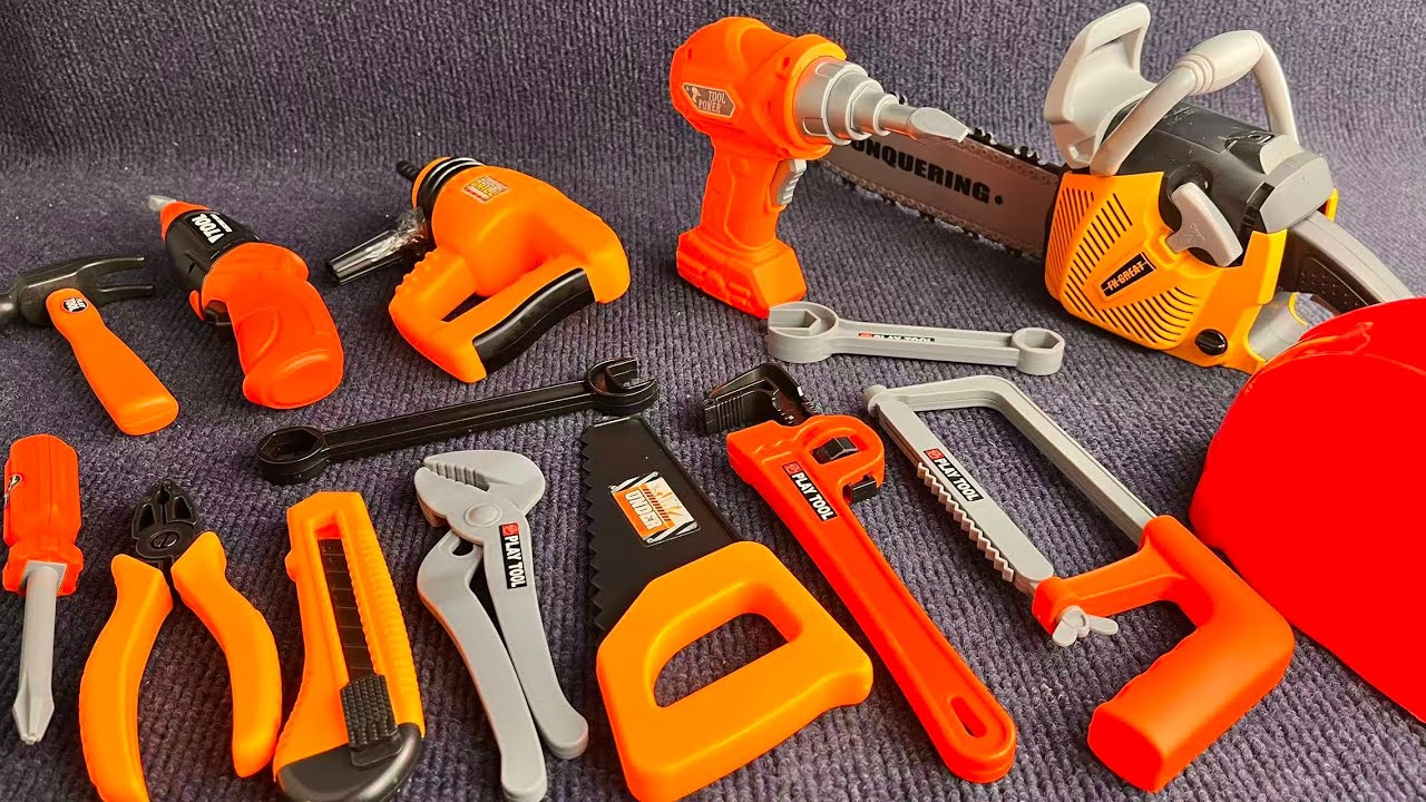 8 Min Immersive Unboxing: New Simulation Electric Screwdriver & Chainsaw Tool Set—ASMR video