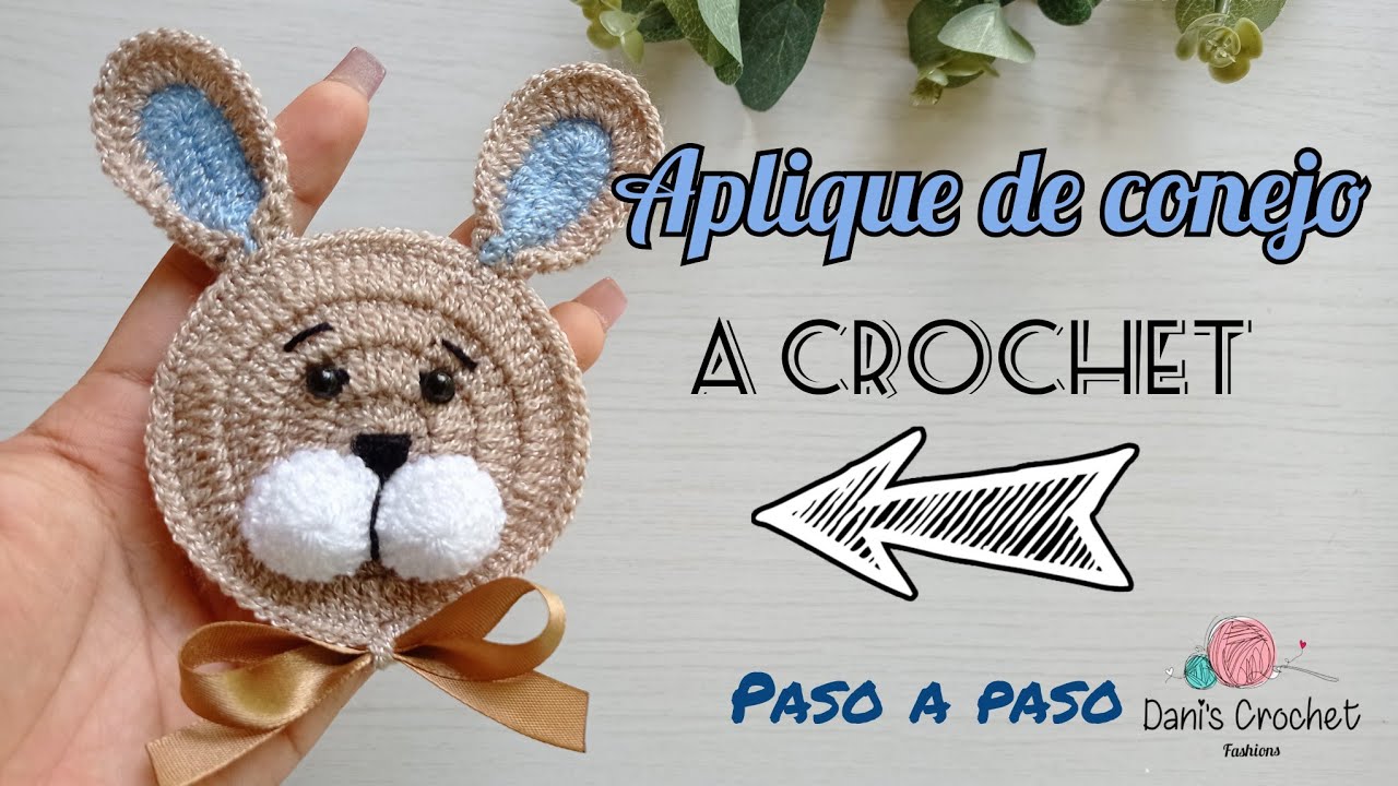 aplique de conejo a crochet | en 3D | súper fácil y rápido 🐰