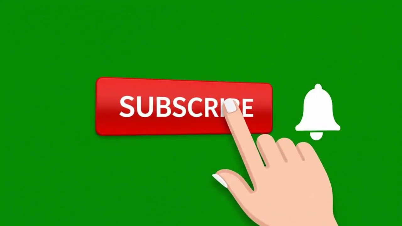 Subscribe Button Green Screen | Bell Icon Animation for YouTube