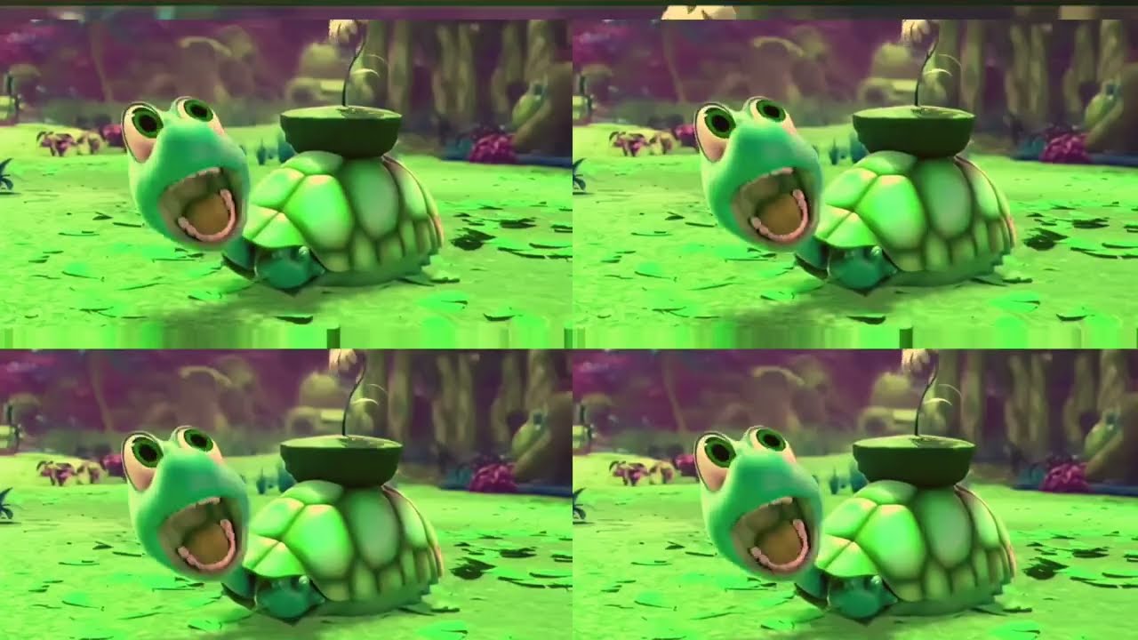 Monkey 🐒 & Elephant 🐘 Scared by a Turtle 🐢😂/Sponsored By:Gamavision Csupo Effects