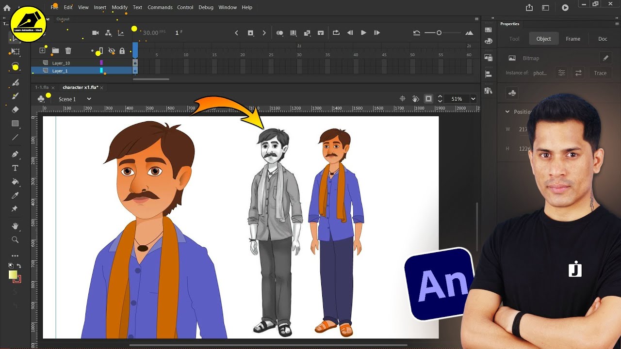 How To Create Cartoon Character For YouTube Animated Video | Graphic Design | @LearnAnimationHindi
