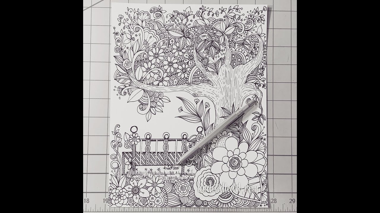 zendoodle  - tree and bench