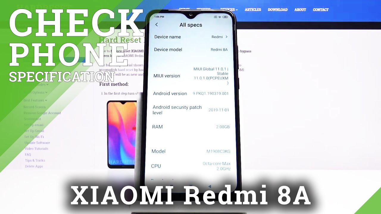 Where Are Phone Specs in Xiaomi Redmi 8A - Check Phone Specification