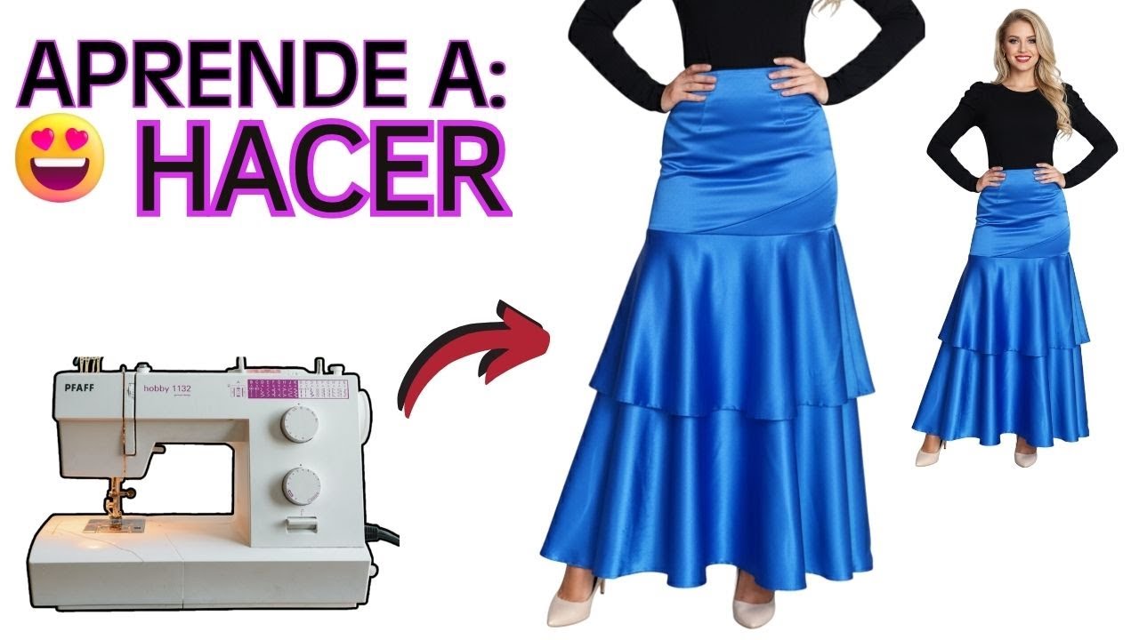 🔴Falda Sirena o trompeta de tiempos ✅ (saia,skirt) CÓMO HACER FALDAS?
