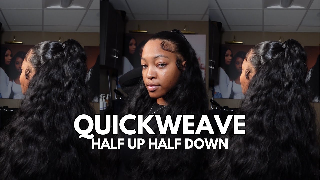 Half Up Half Down QUICKWEAVE | No Leave Out | Beginner Friendly