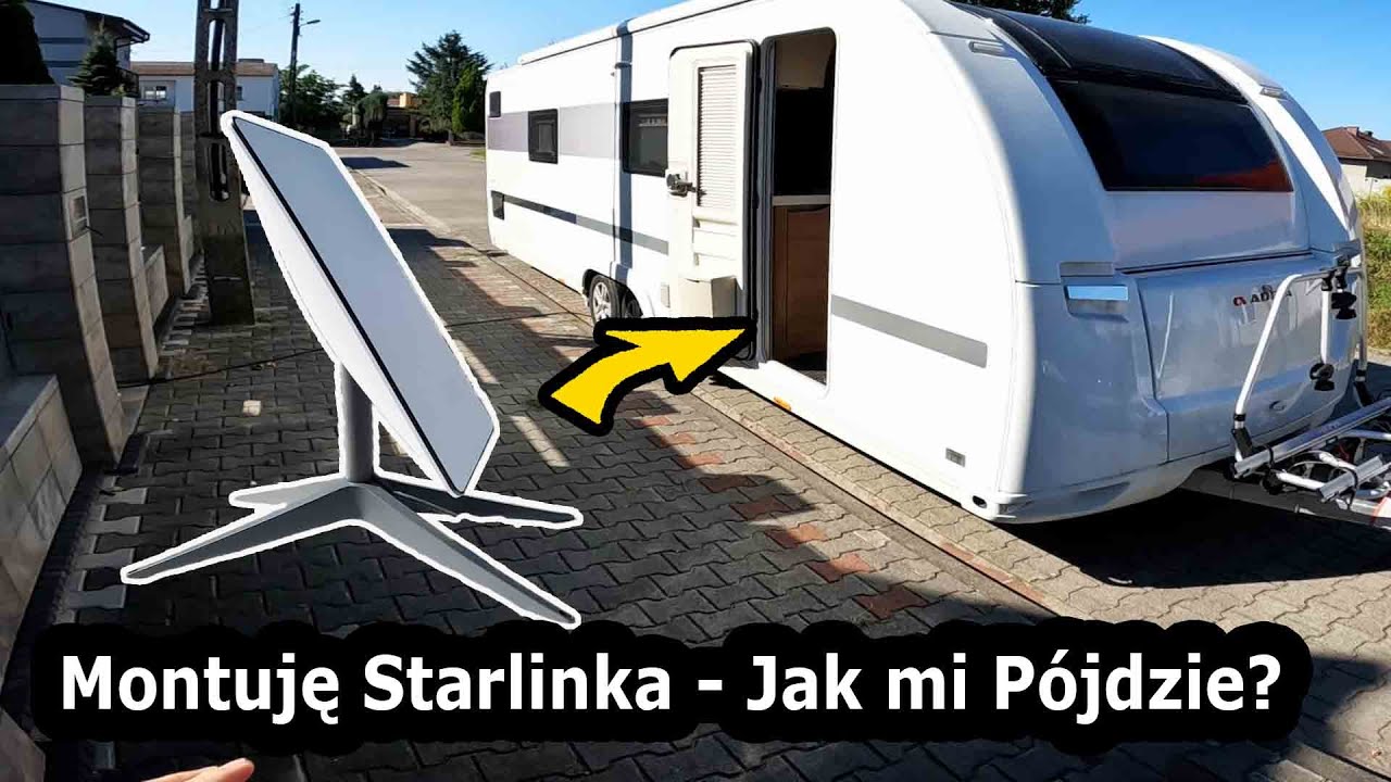 Starlink w Przyczepie Kempingowej !!! - INTERNET SATELITARNY w praktyce.   Jak Wygląda Montaż? (711)
