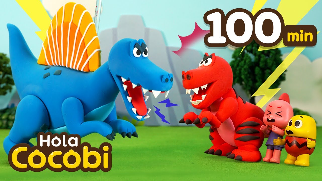 🦖Roar! Dinosaurios Aterradores🦕Canciones Infantiles | T-Rex y Más | Hola Cocobi
