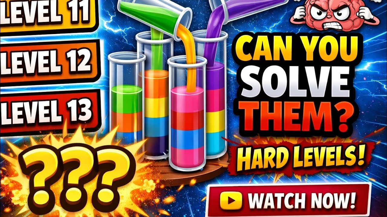 Water Sort Puzzle Hard Levels 11-13 | Relaxing & Addictive Puzzle Game