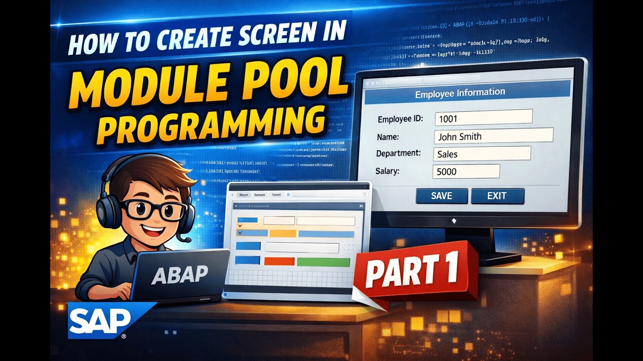 How to Create Screen in Module Pool Programming| Part 1 Cómo crear una pantalla en MPP | Parte 1