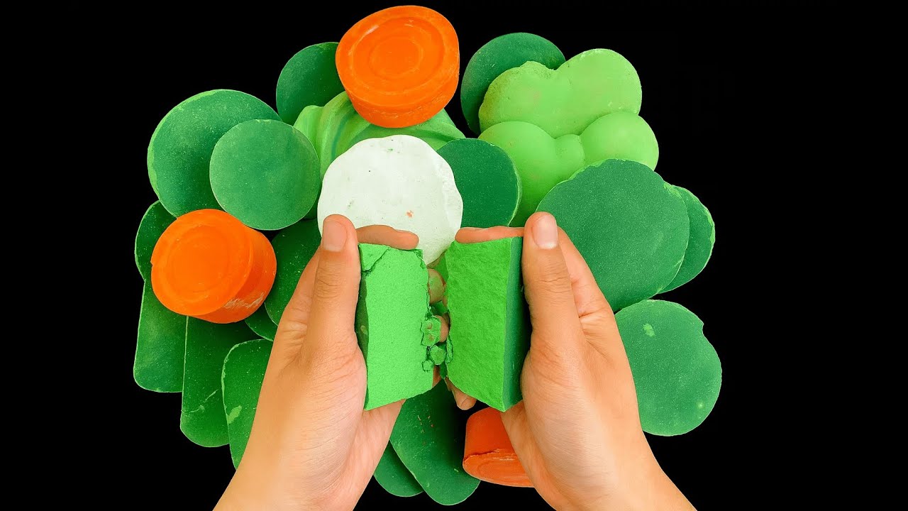 green gymchalk crushing| oddlysatisfying | asmr