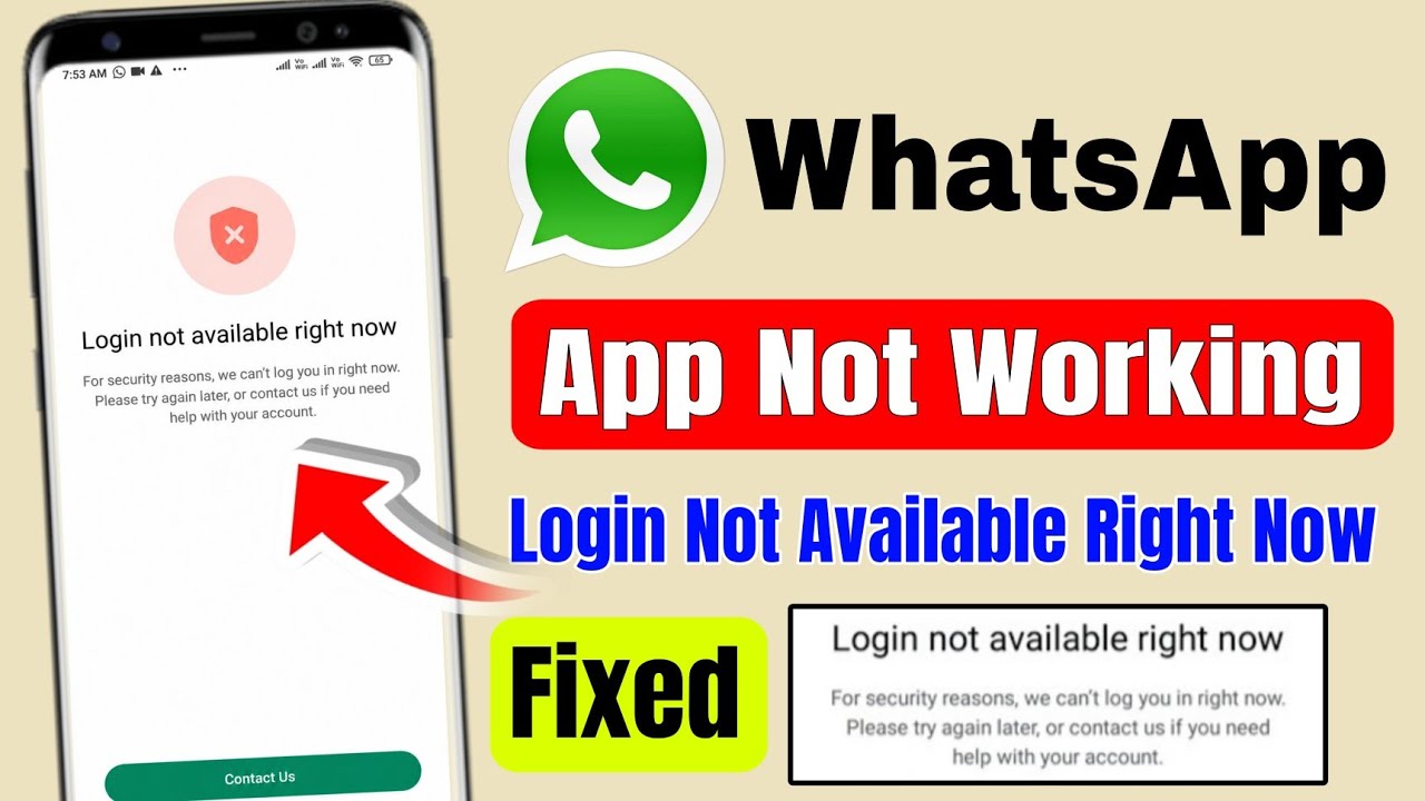 How to fix whatsapp login not available right now problem | whatsapp login not available right now