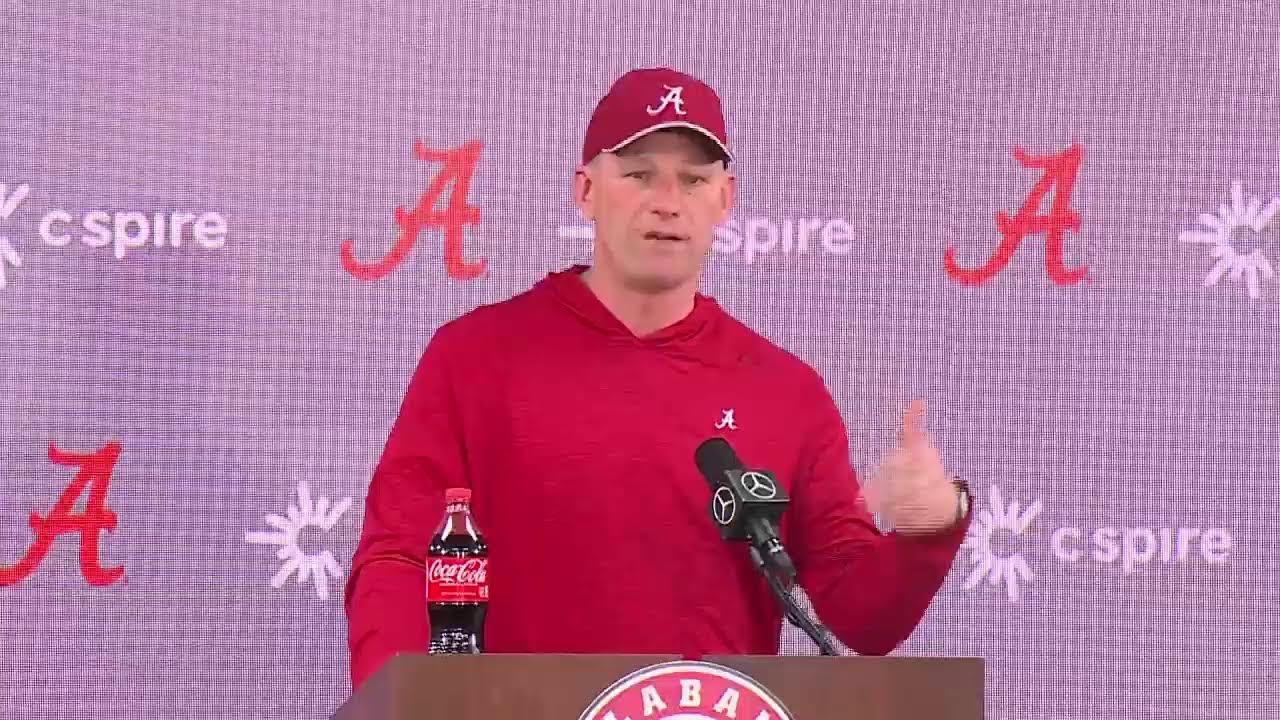 LIVE: Alabama football head coach Kalen DeBoer speaks following first spring practice
