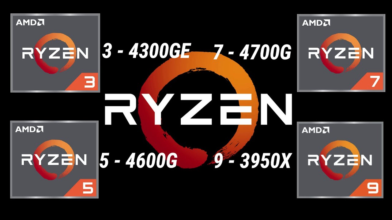 AMD Ryzen 3-4300GE vs 5-5600G vs 7-4700G vs 9-3950X Desktop Processor l Full Spec Comparison lGaming