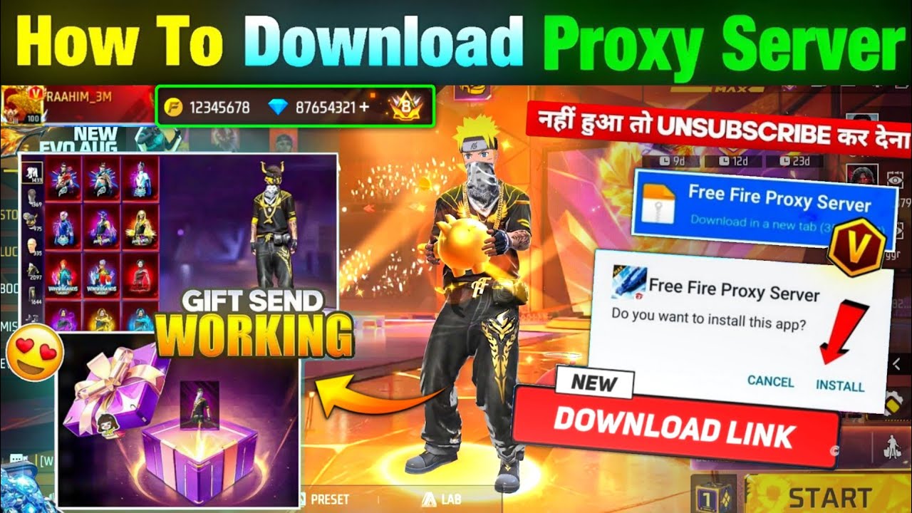 HOW TO DOWNLOAD PROXY SERVER IN FREE FIRE, HOW TO USE PROXY SERVER IN FREE FIRE, VIP PROXY SERVER