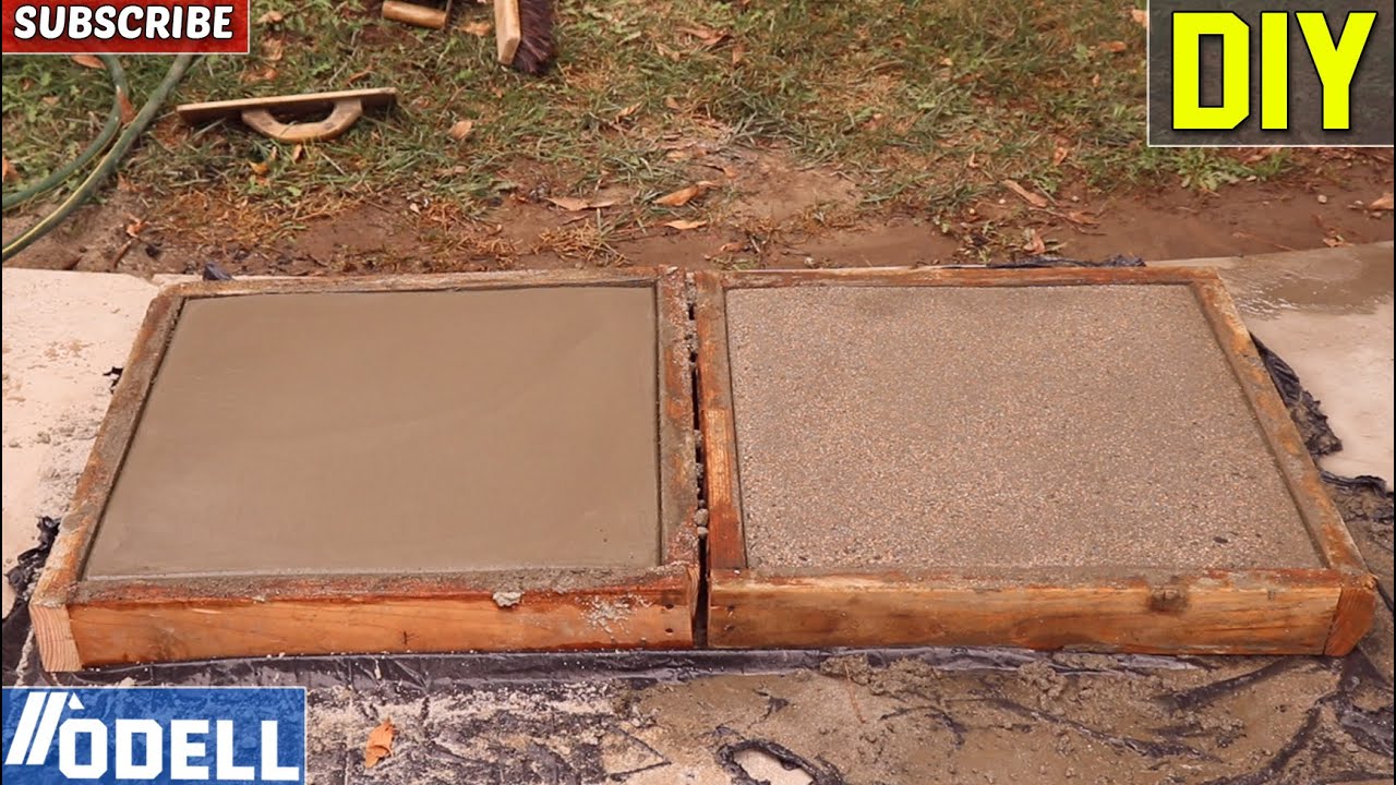 How to make DIY Concrete Pavers with Exposed Aggregate / Sand Wash Finish and Sealed