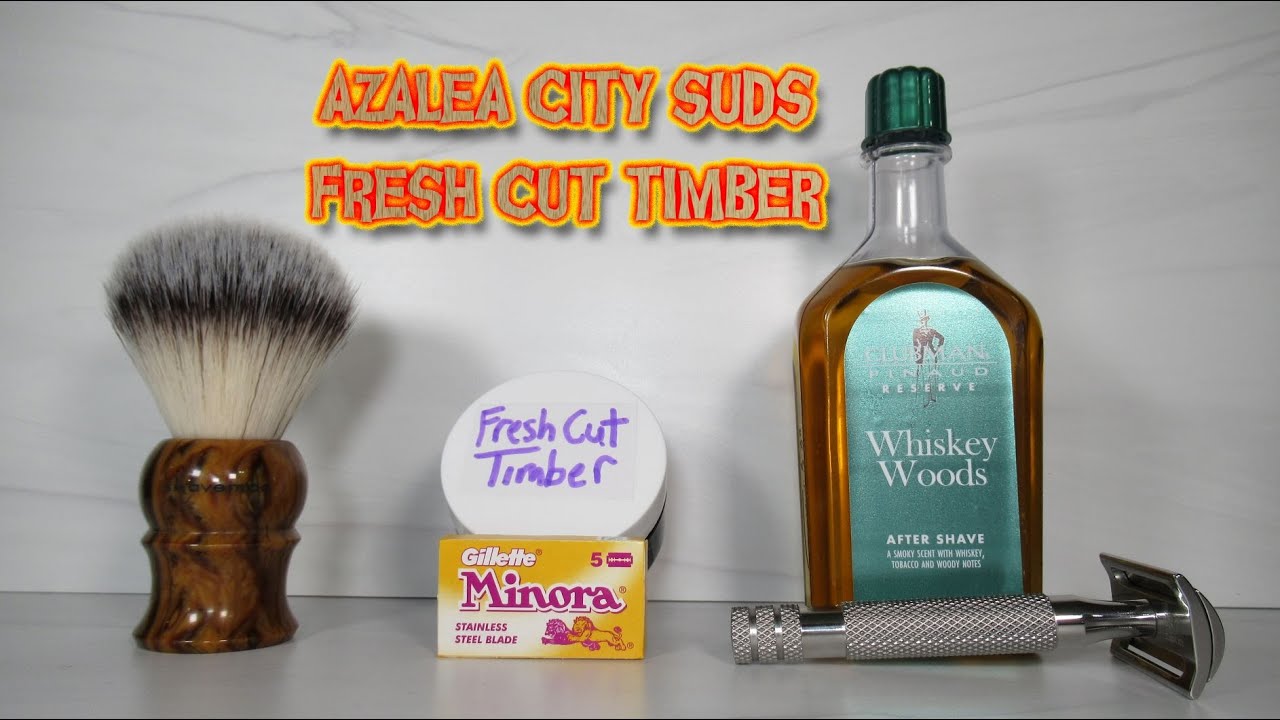 34 Azalea City Suds Fresh Cut Timber | Clubman Whiskey Woods | RazoRock Mamba 70 | Shavemac