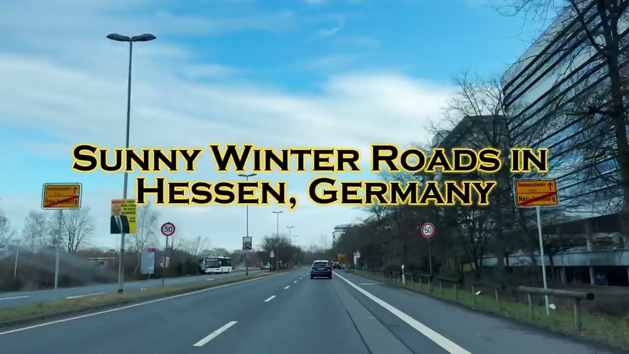 Sunny Winter Day Drive in Hessen, Germany | Front View ☀️❄️🚗