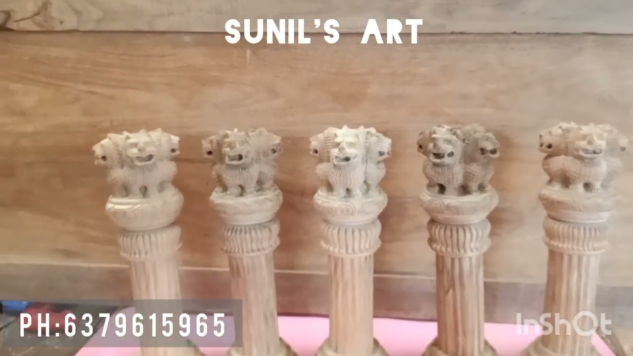 ASHOKA STHAMBAM  #woodencarving #woodendiy #wooden_statue #nationalemblem#craft #crafts #sculpture